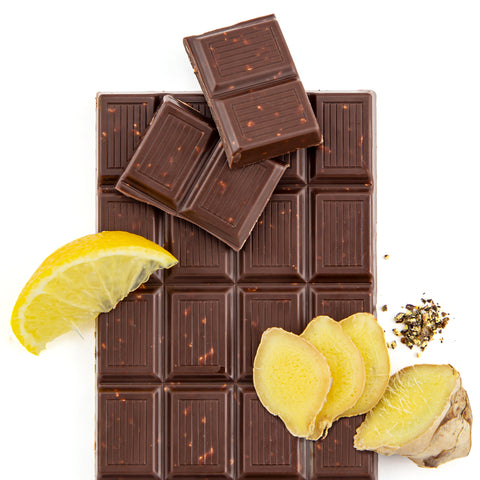 Unwrapped Organic Dark Chocolate Lemon Ginger with Black Pepper Bar