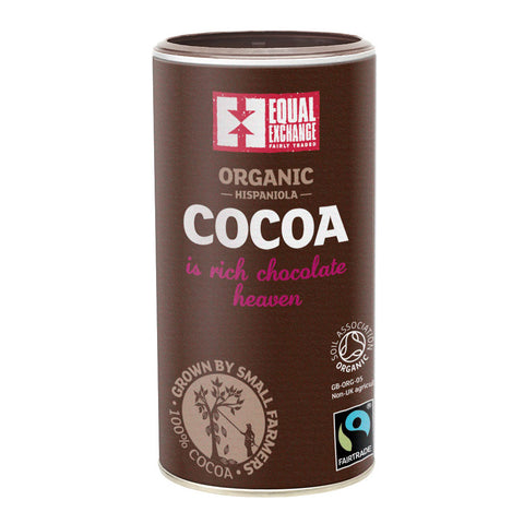 A can of Organic Hispaniola Cocoa