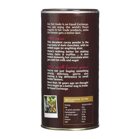 The back of a can of Organic Hispaniola Cocoa