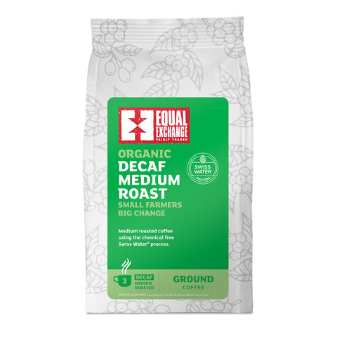 front of Organic Decaf Medium Roast coffee bag