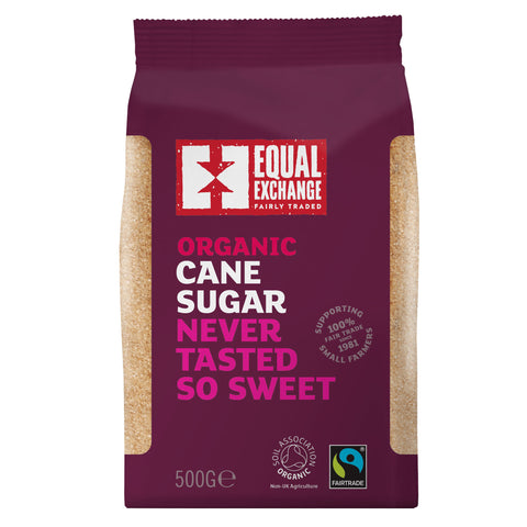 Dark purple bag of Equal Exchange Organic Cane Sugar