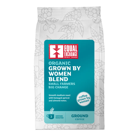 front of Organic Grown by Women Blend coffee bag